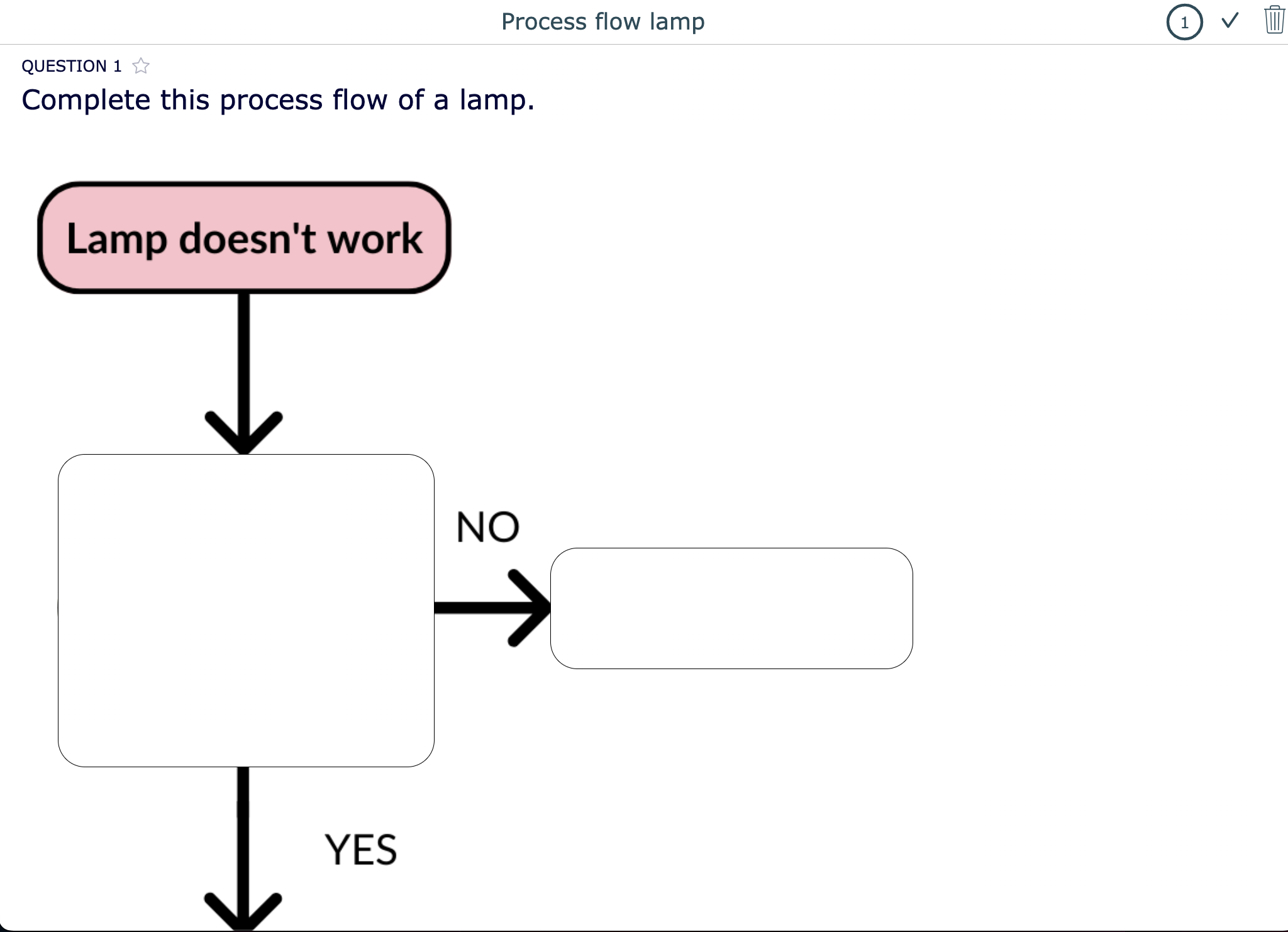 process flow of a lamp - digital worksheet