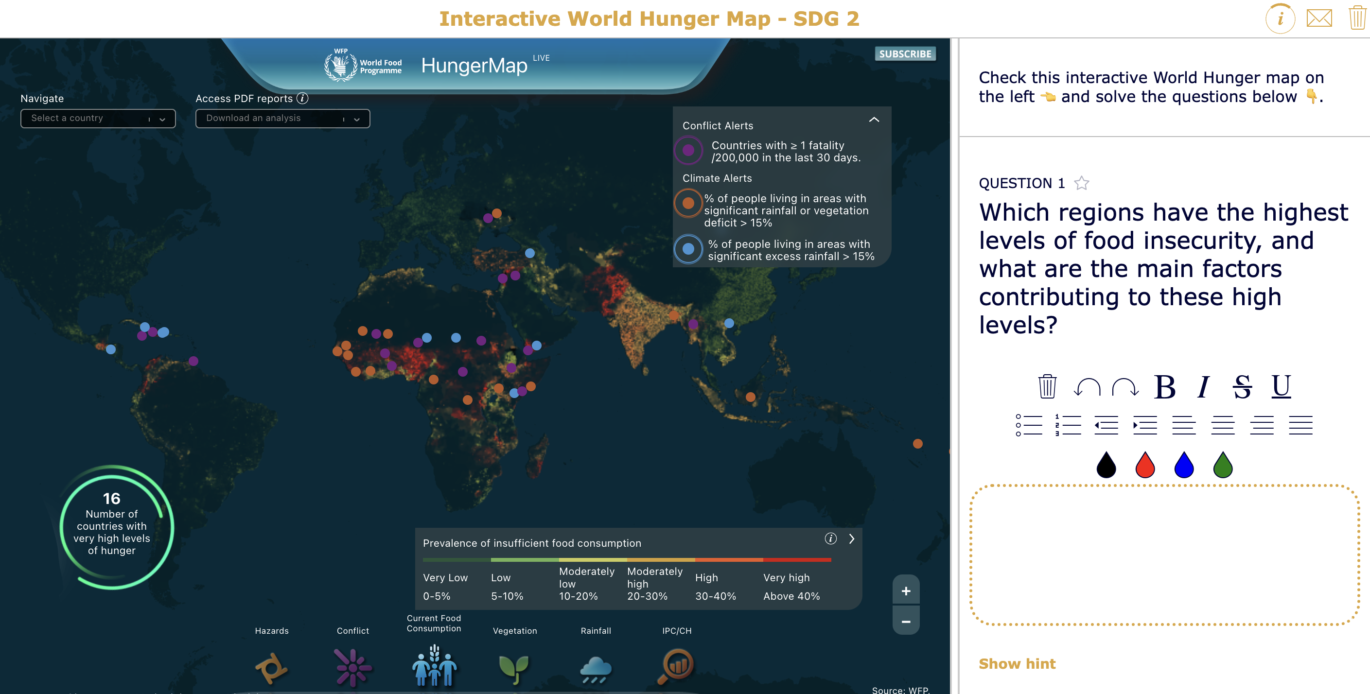 mapping global hunger Classroom assignment SDG 2 - Zero Hunger