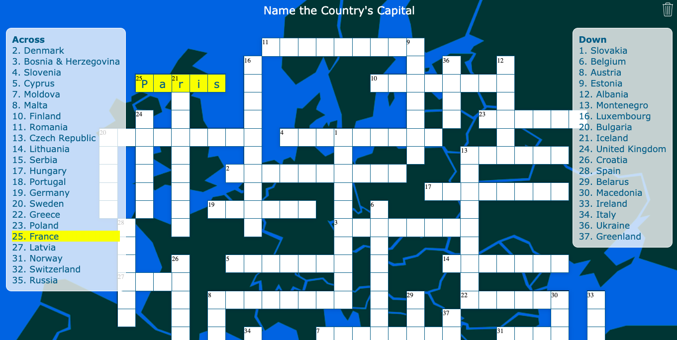 digital crossword game