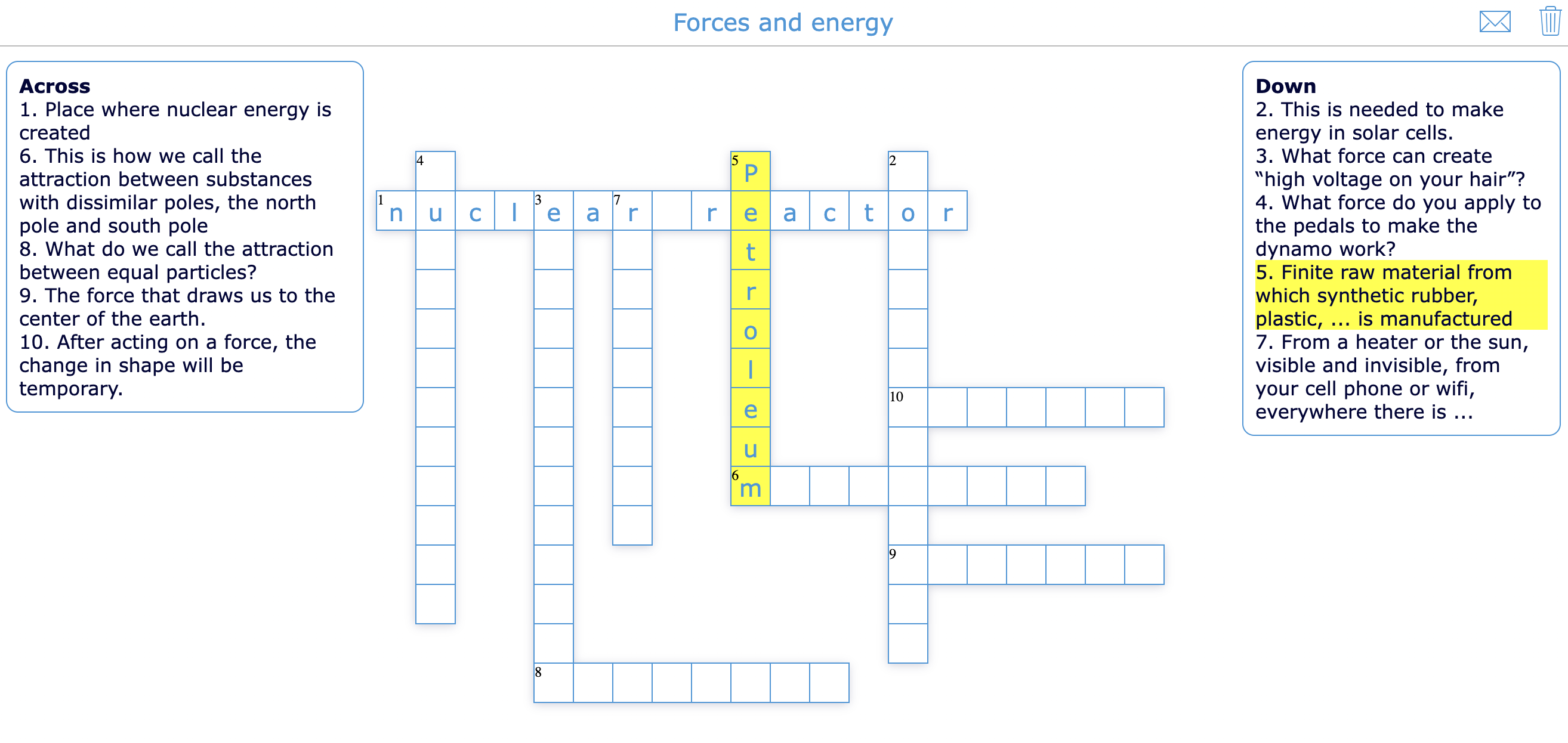 STEM physics digital activity - Forces and energy