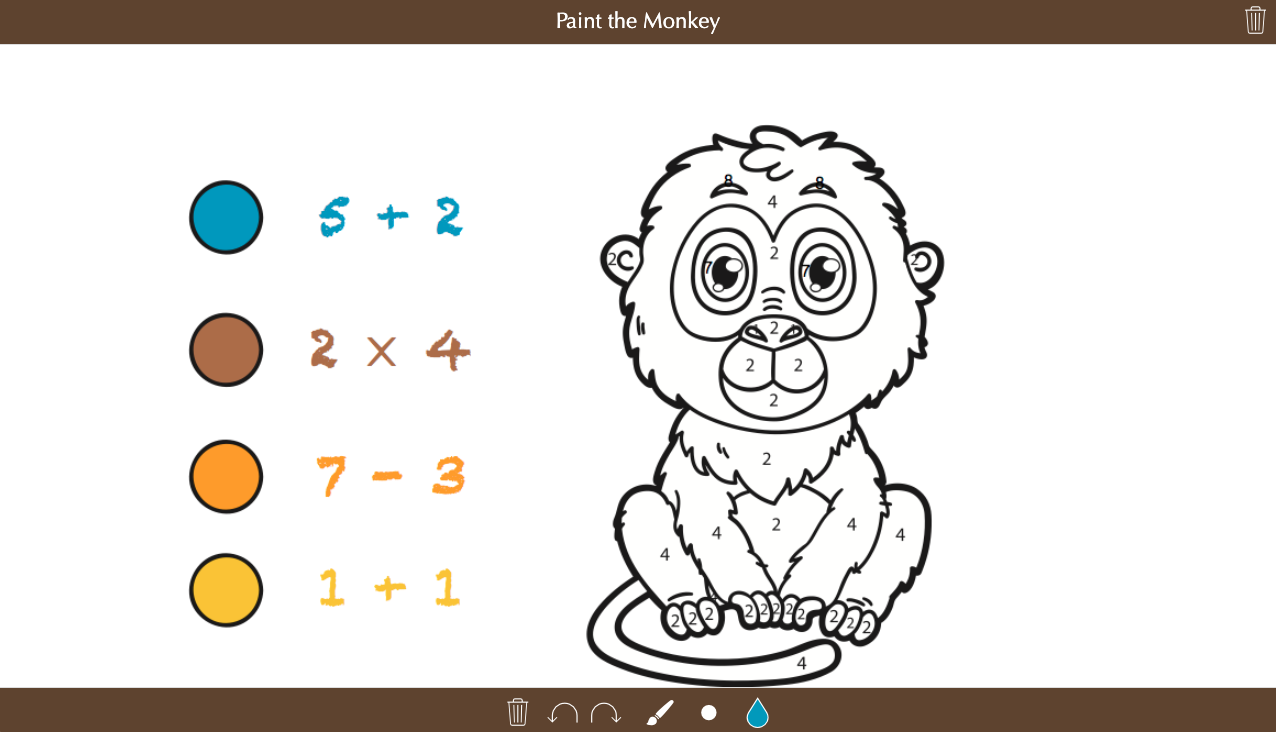 Paint by numbers for primary students