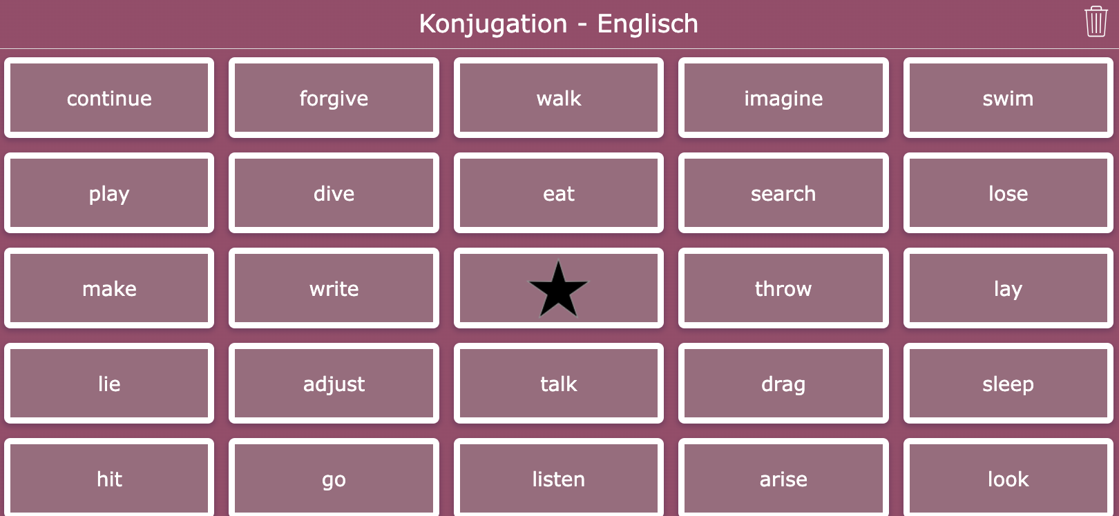 Konjugations-Bingo