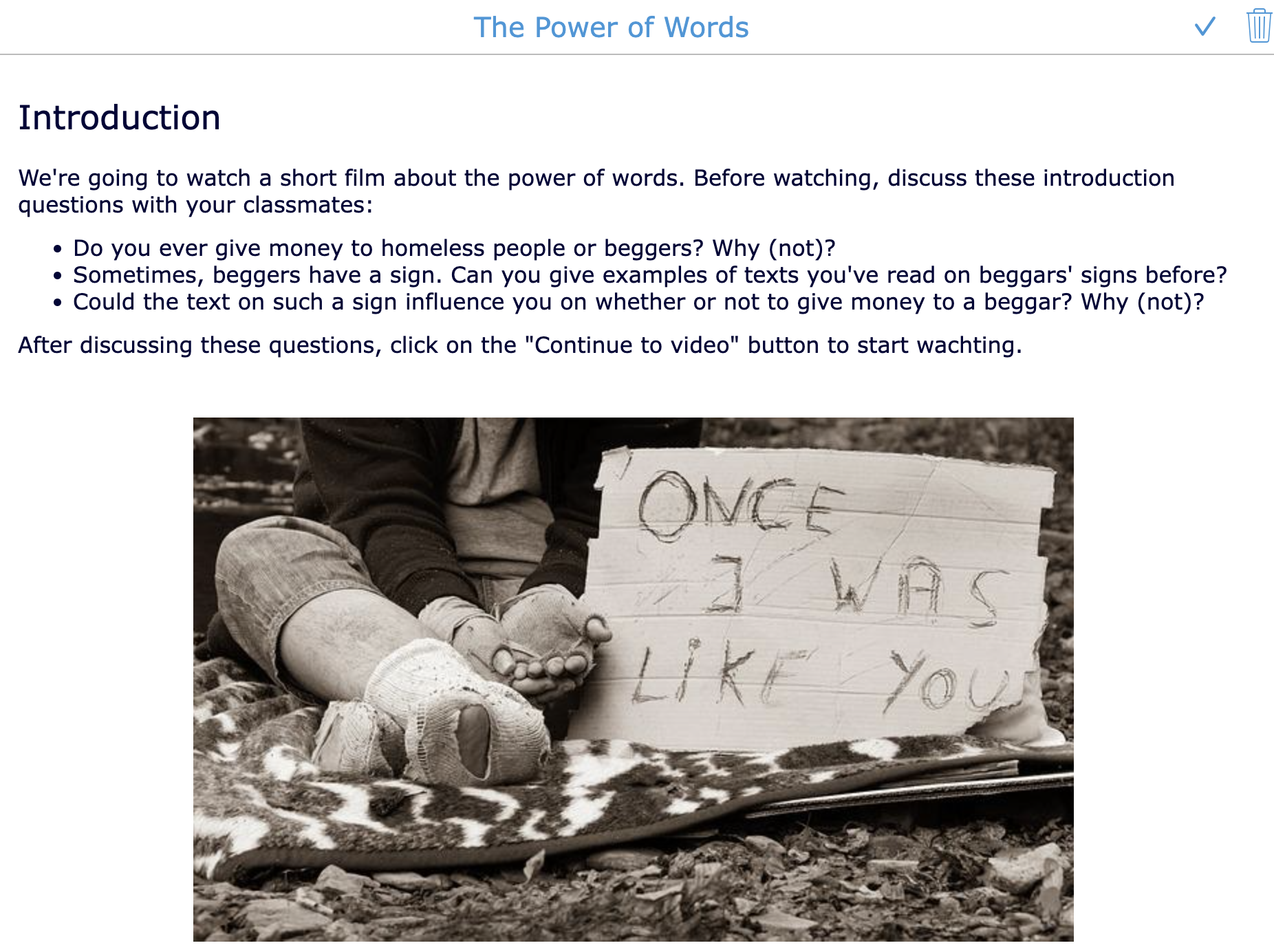 Short films - The power of words