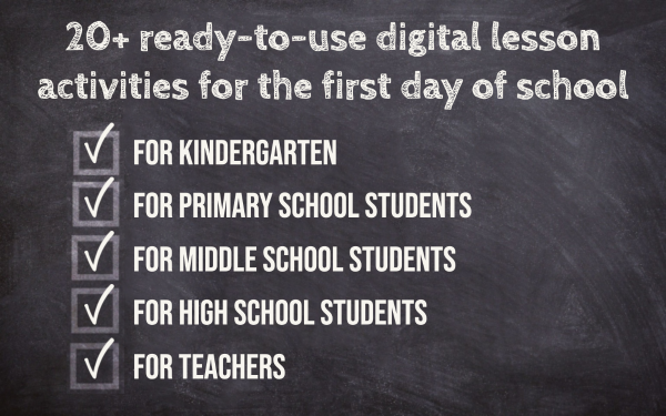 20+ ready-to-use digital lesson activities for the first day of school -  BookWidgets