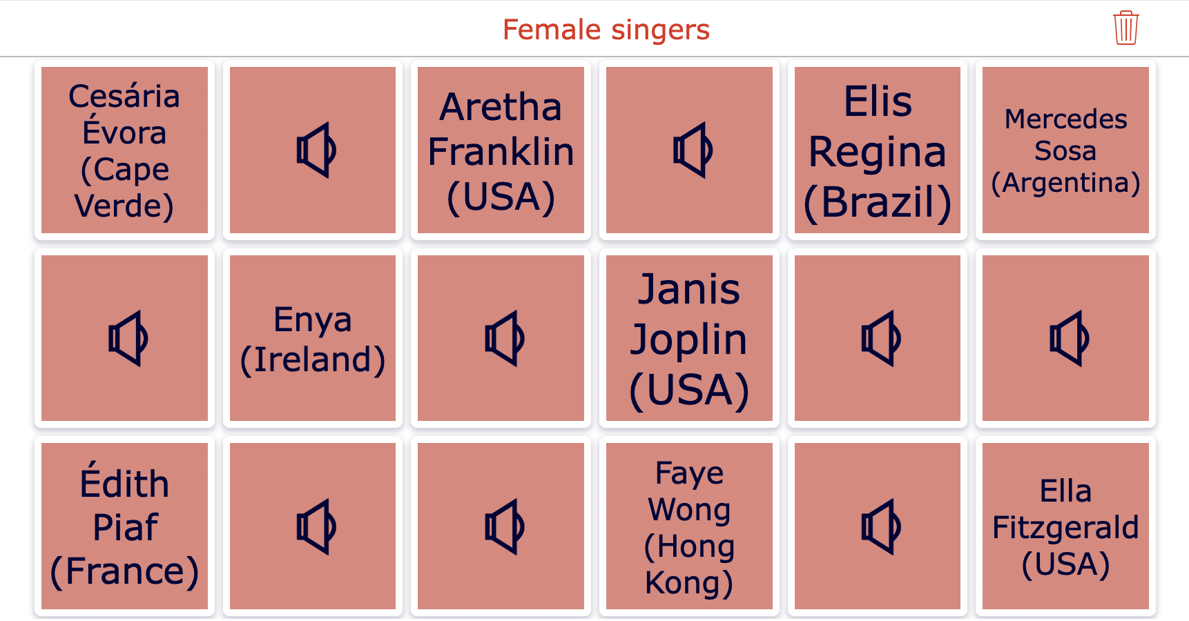 pair matching-female singers