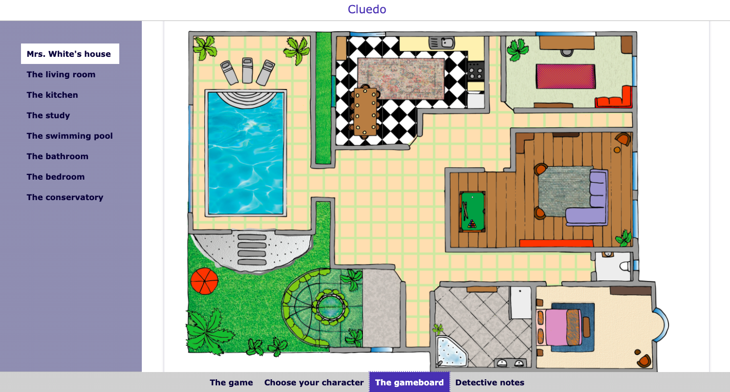 Digital cluedo board game