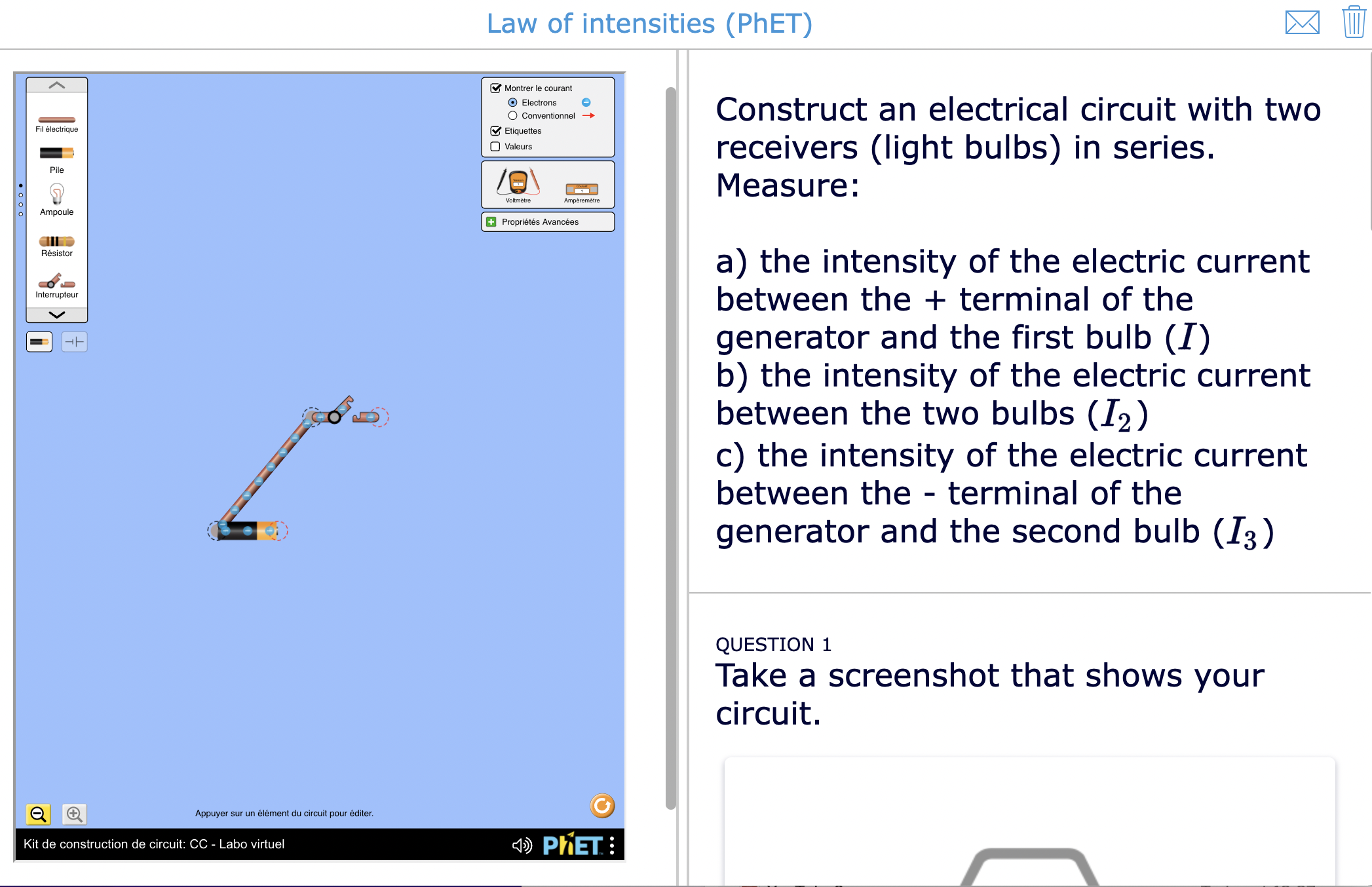 PhET lesson idea - Electrical circuit