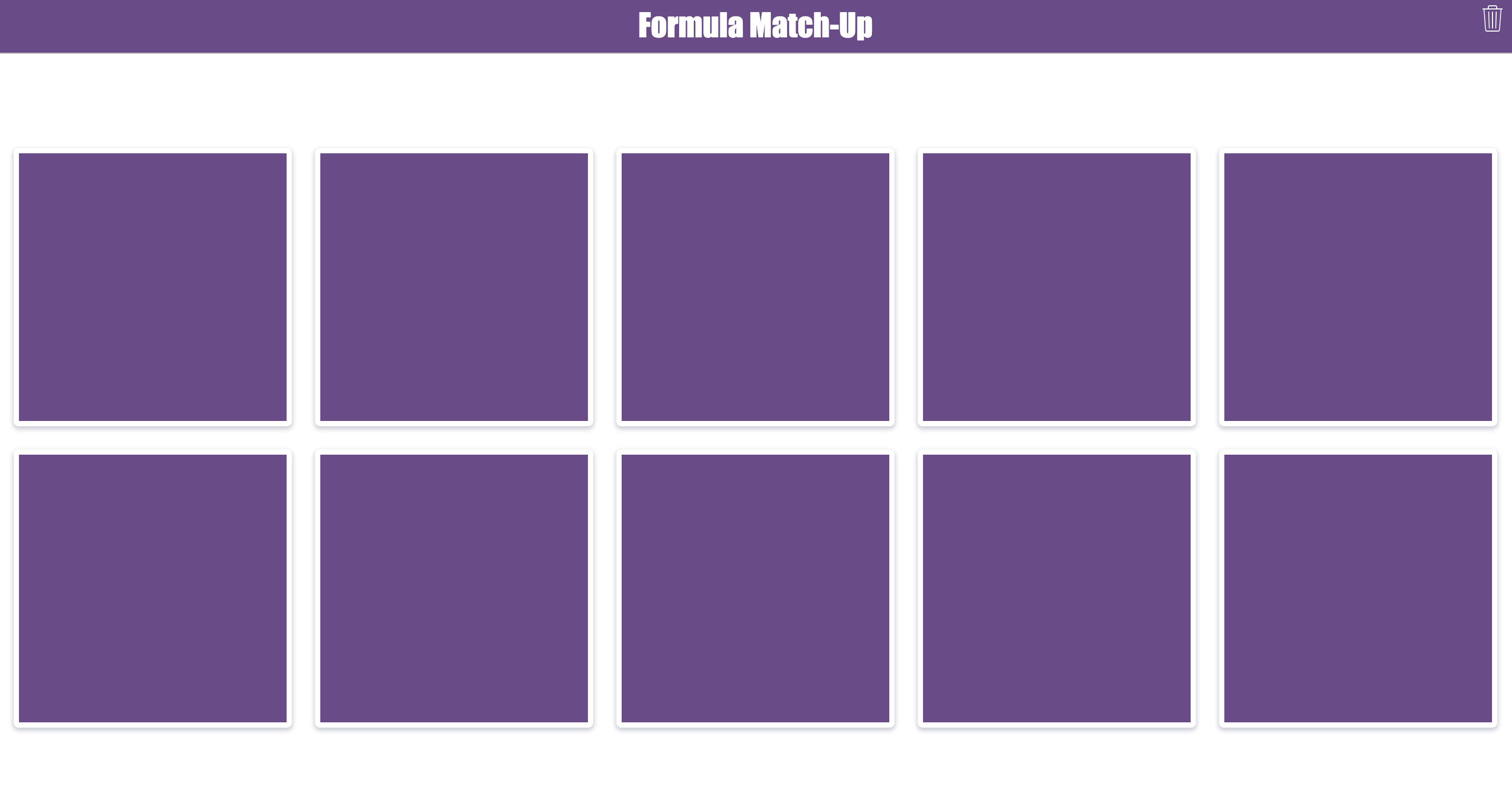 Formula matching game with geometric shapes and formulas