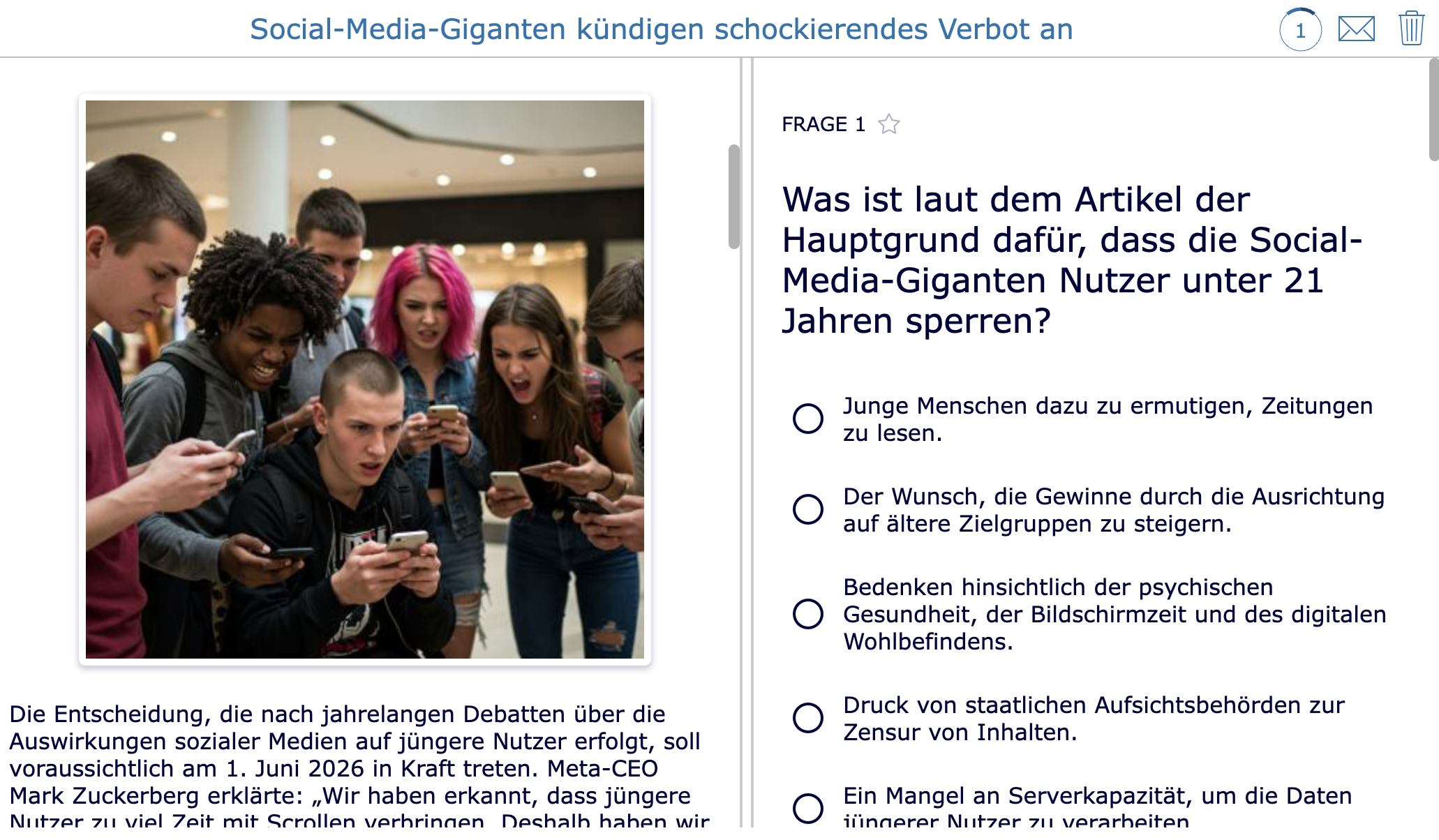 Aprilscherz - Leseverständnis - Soziale Medien