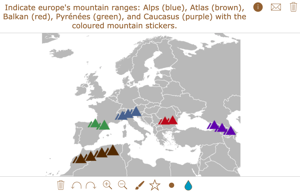 Interactive whiteboard lesson example for geography teachers with BookWidgets