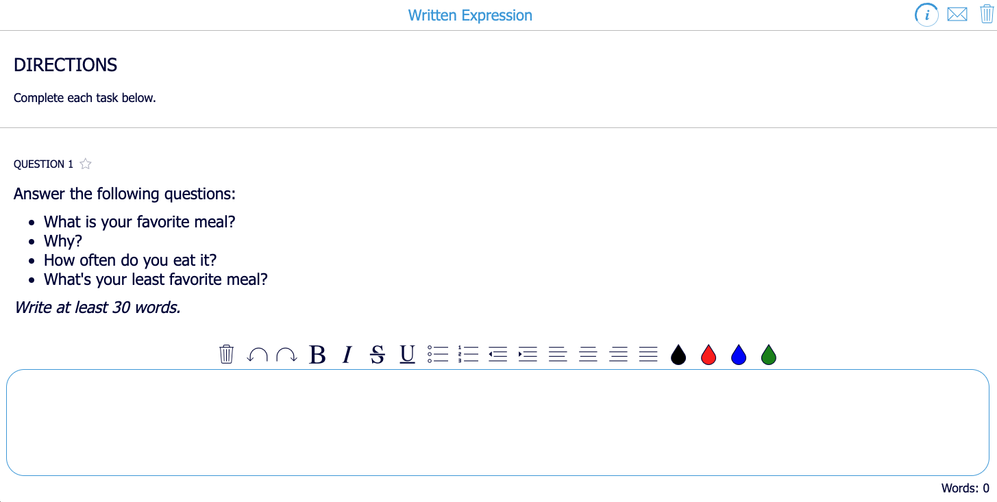 Differentiate with bookwidgets - word counter