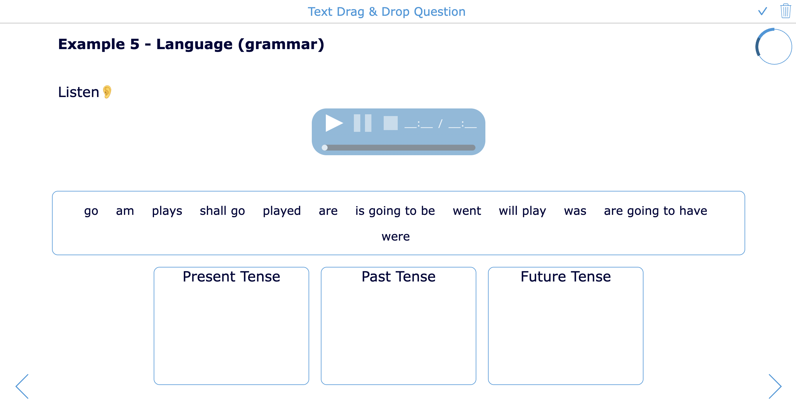 Open the ready-to-use BookWidgets quiz with Text drag and drop question examples