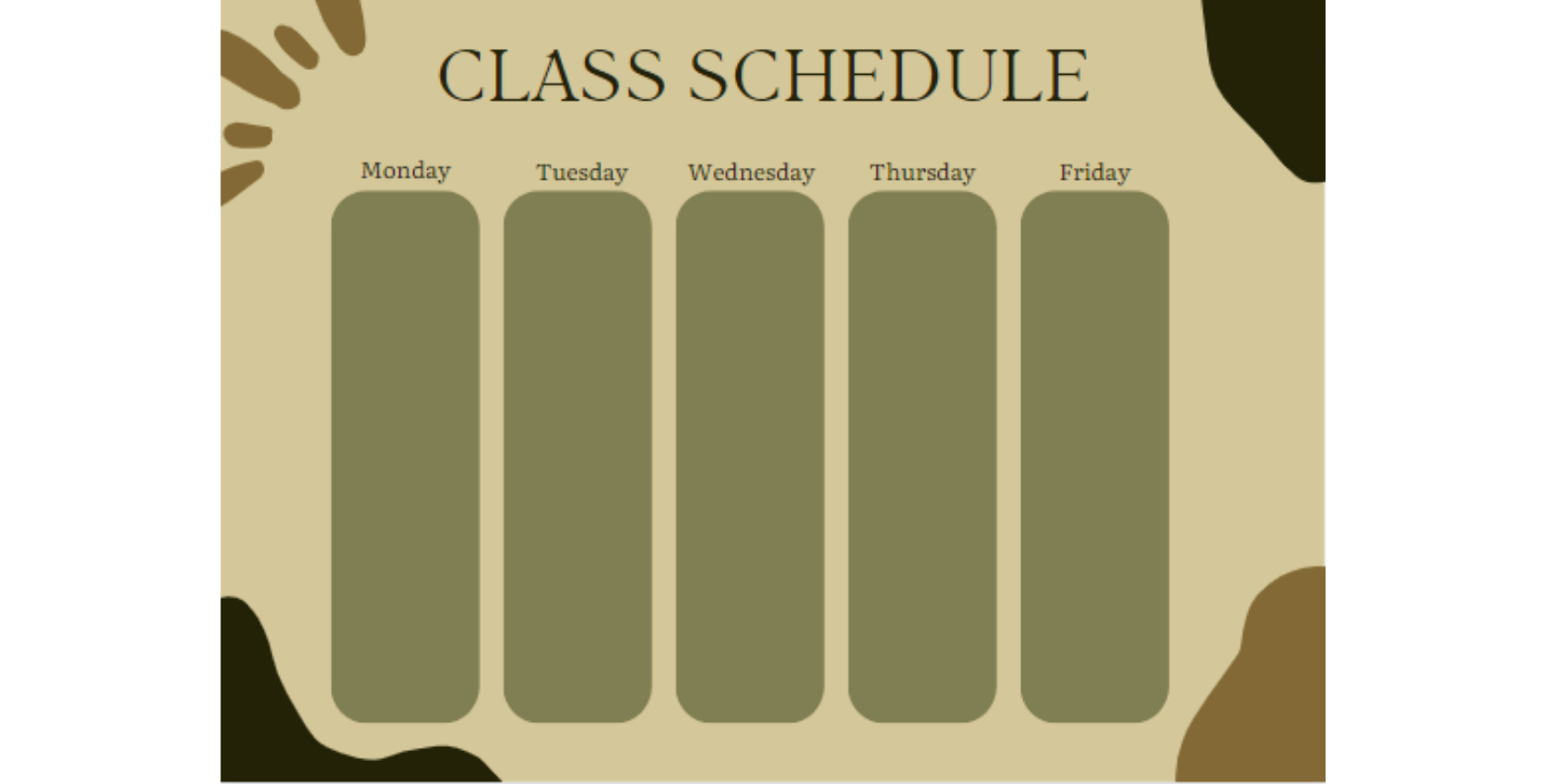 Class schedule