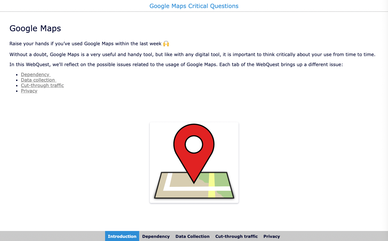 Google Maps WebQuest