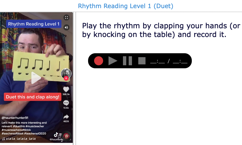 TikTok lesson idea - Music - Rhythm