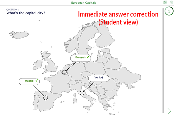 Immediate answer correction in BookWidgets