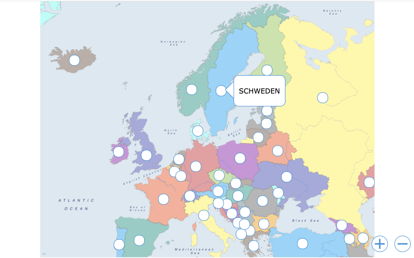 Europäische Länderkarte für die Grundschule