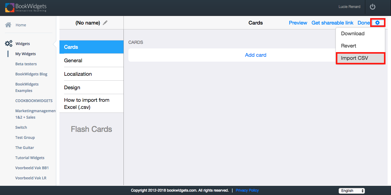 Importing CSV in BookWidgets