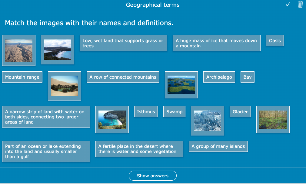 Geographical terms - Lesson example