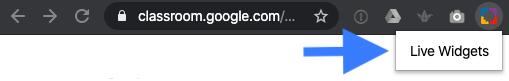 Opening live widgets dashboard in Google Classroom