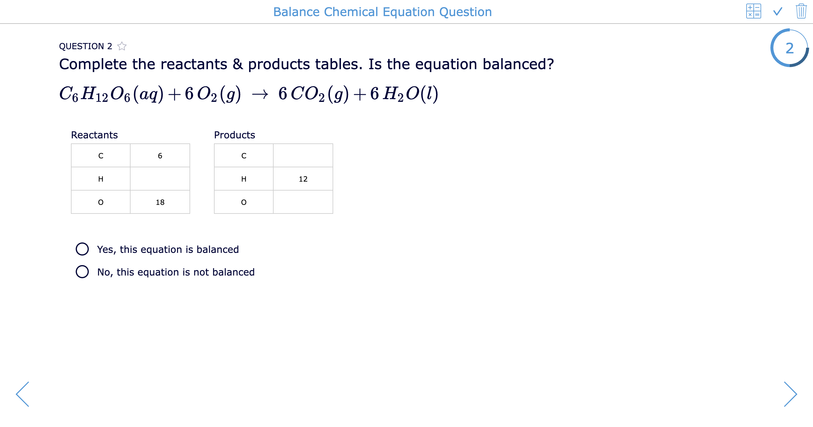 Open the ready-to-use BookWidgets quiz with Balance chemical equations question examples
