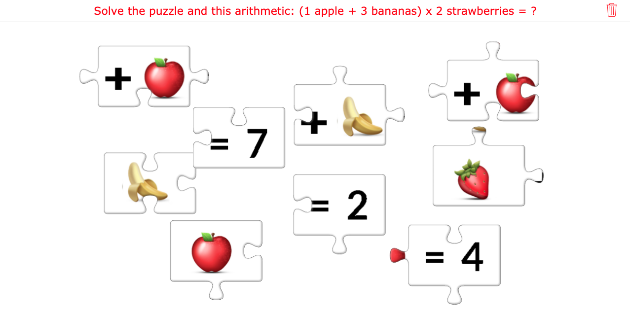 Arithmetic jigsaw puzzle