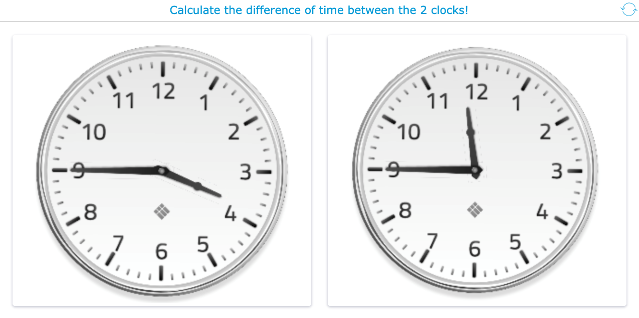 Clock reading lesson for primary school