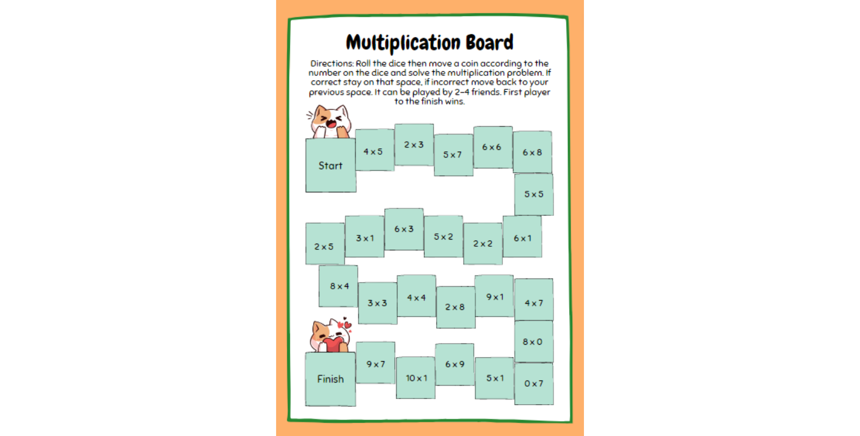 Multiplication board
