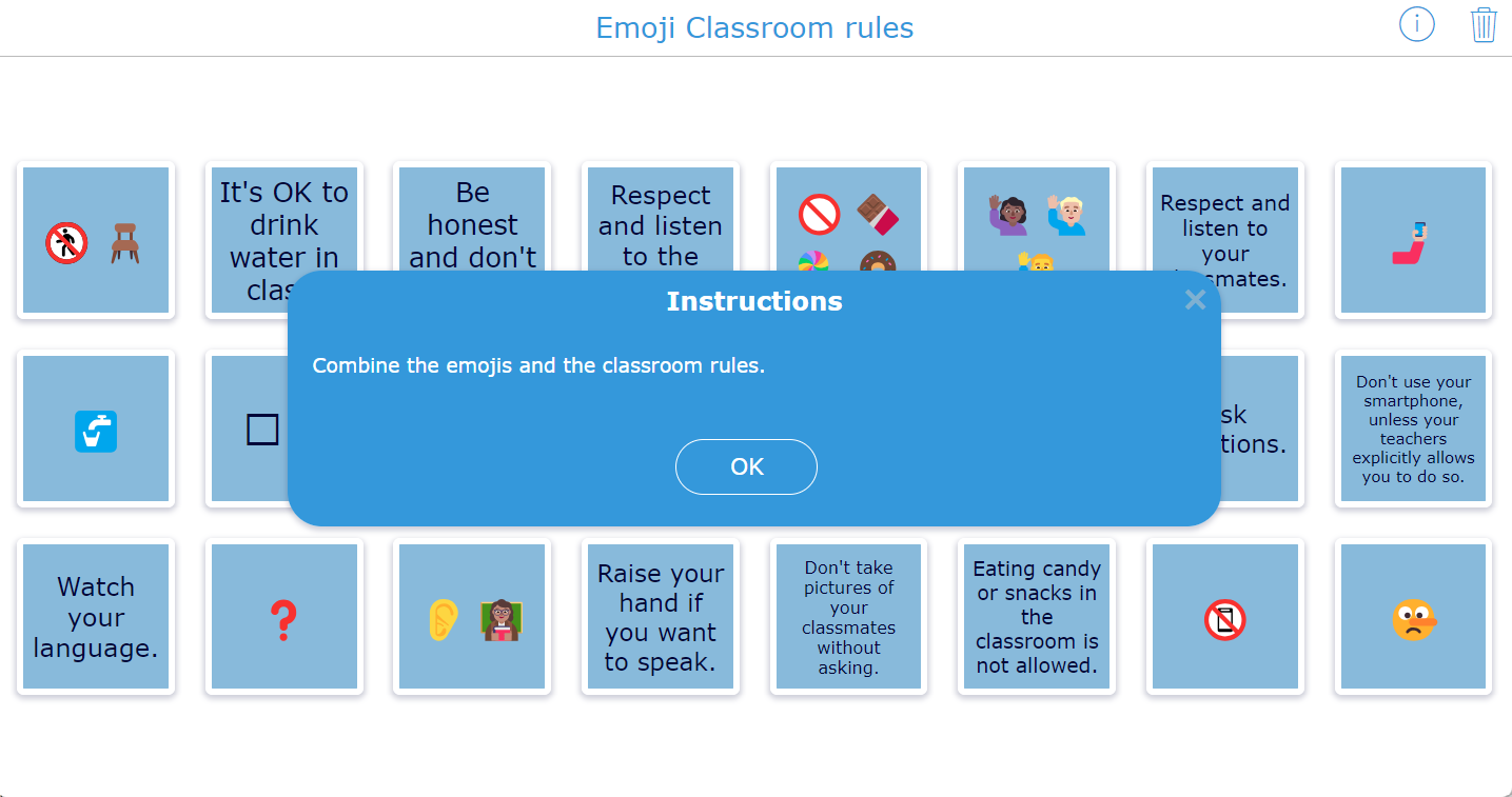 Classroom rules - emojis