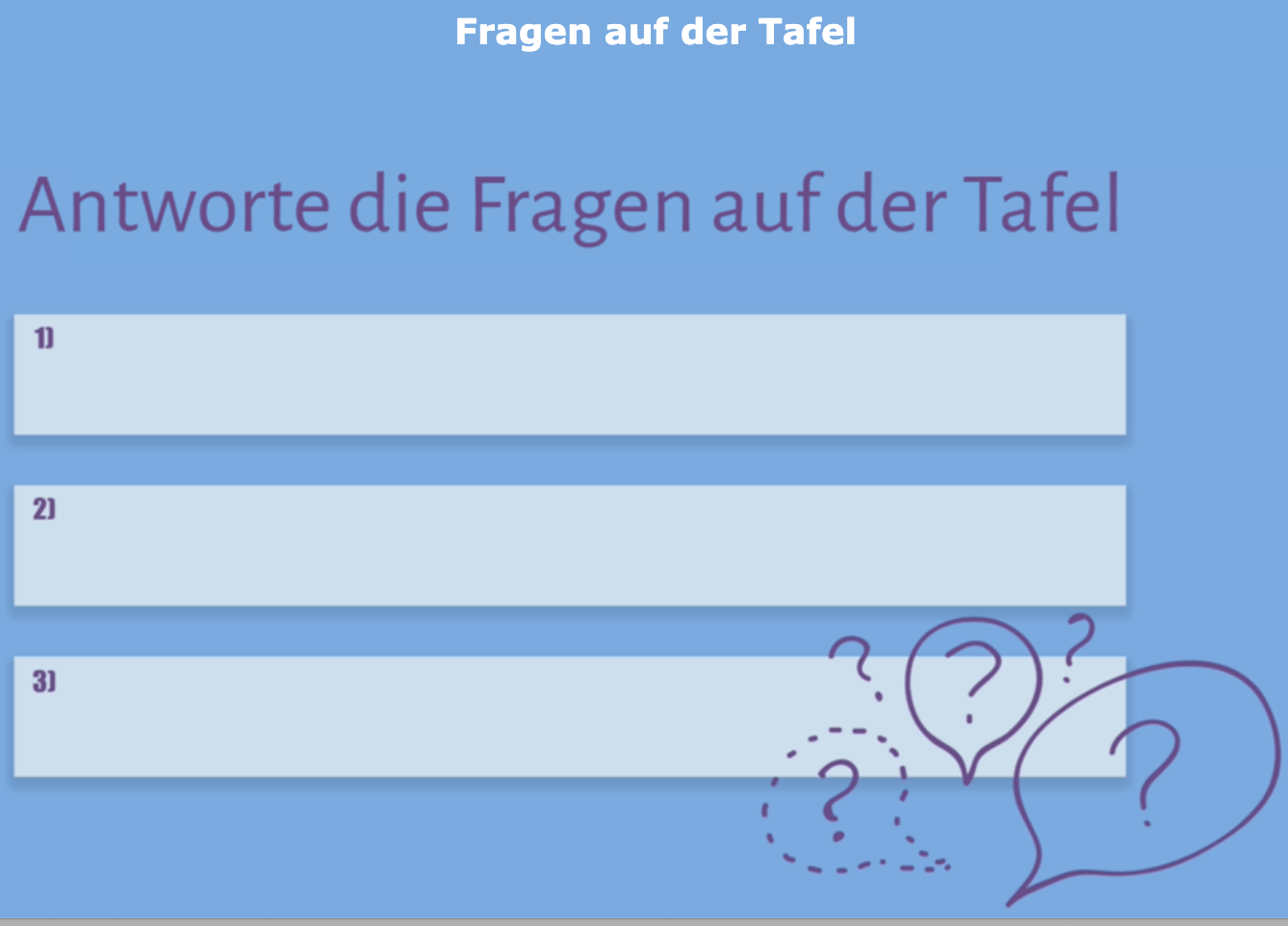 digital exit ticket - Fragen an der Tafel