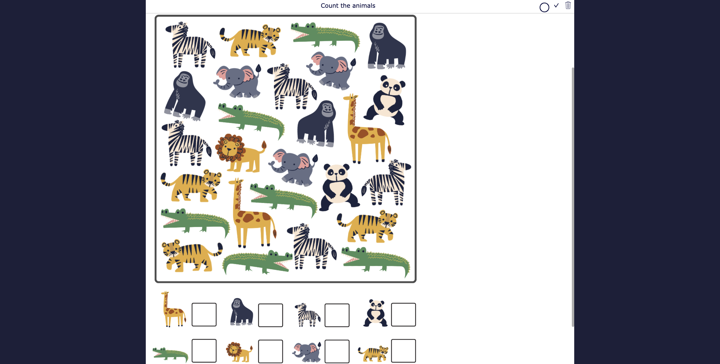 Count the animals - Kindergarten activity