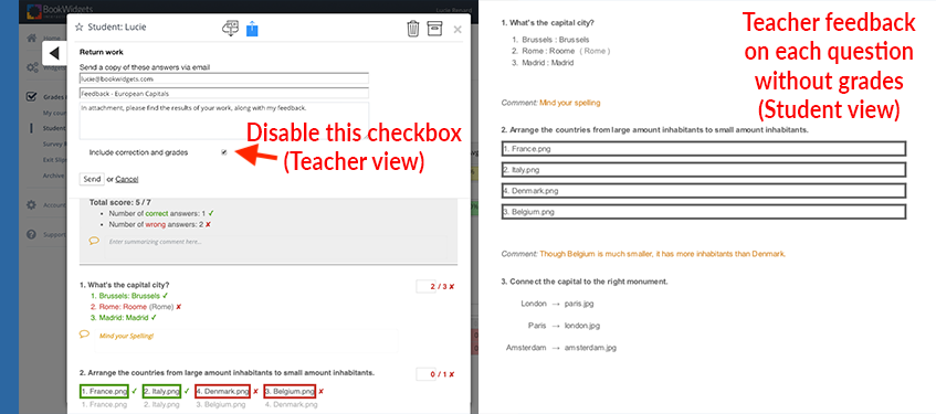 Teacher feedback without grades