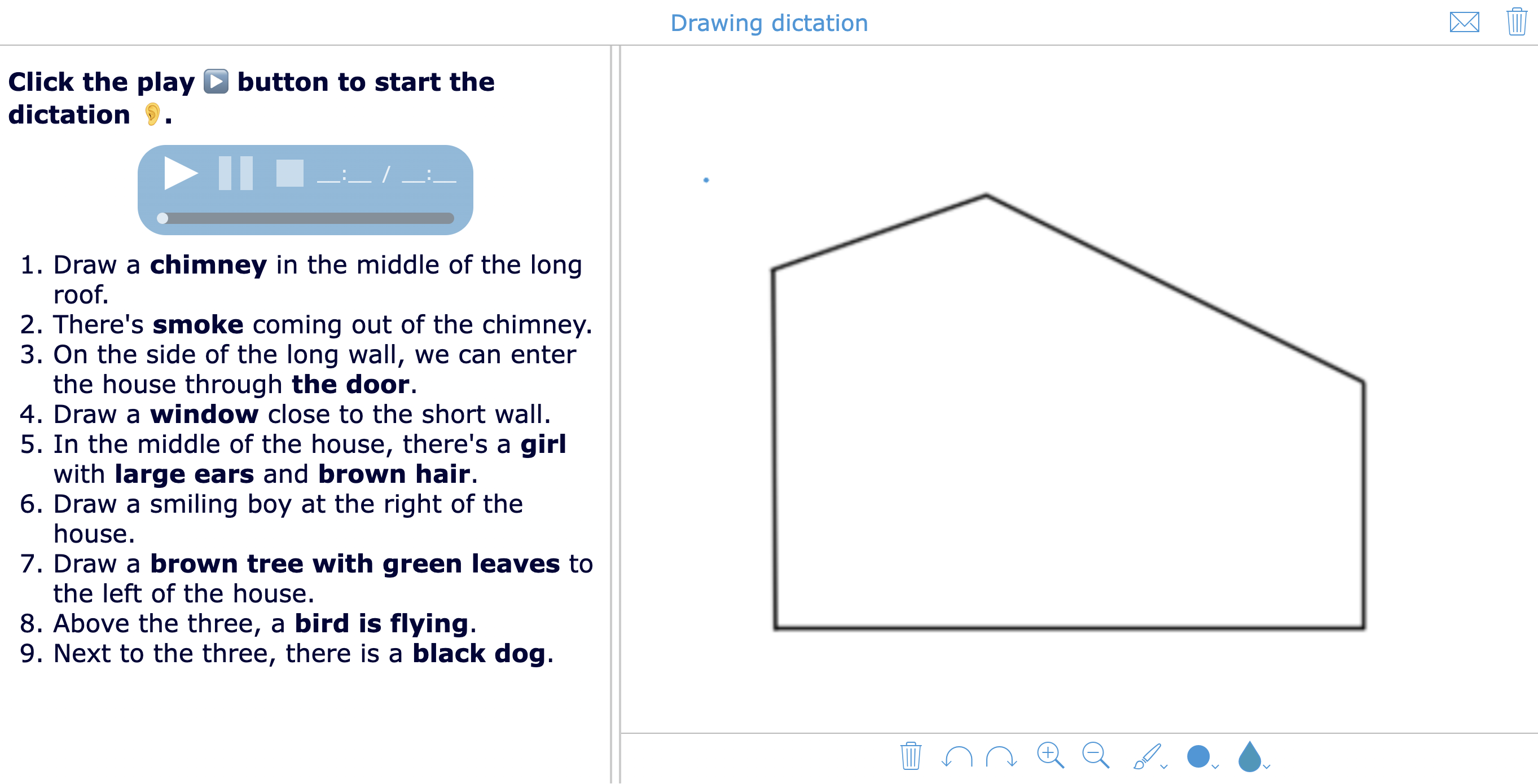 Drawing dictation - Kindergarten activity