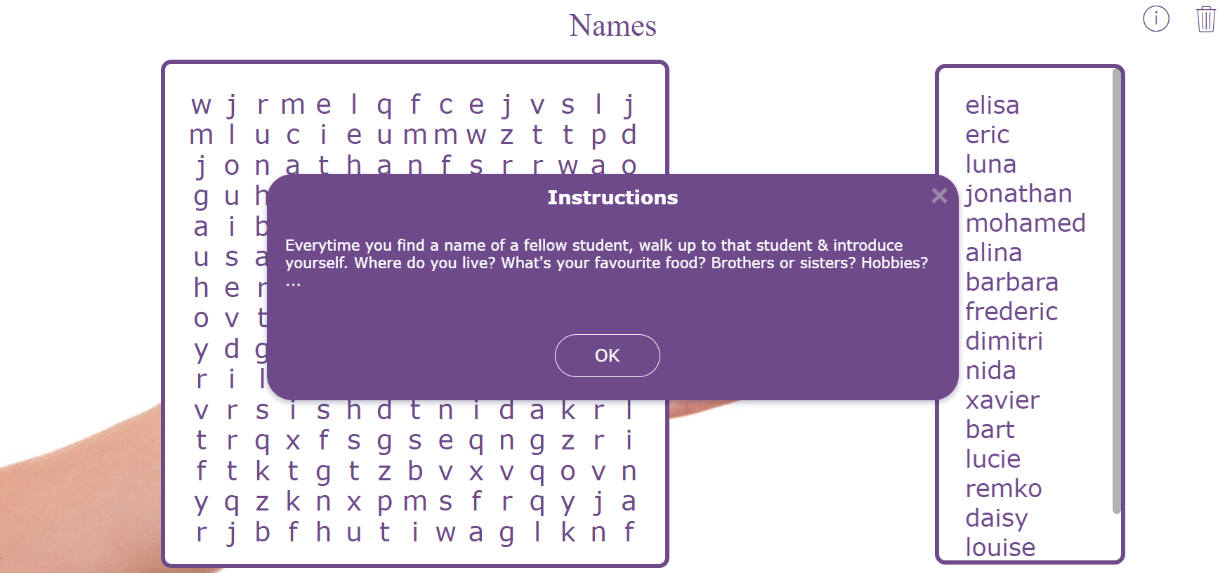 Breaking the Ice with Word Search Puzzles - Names