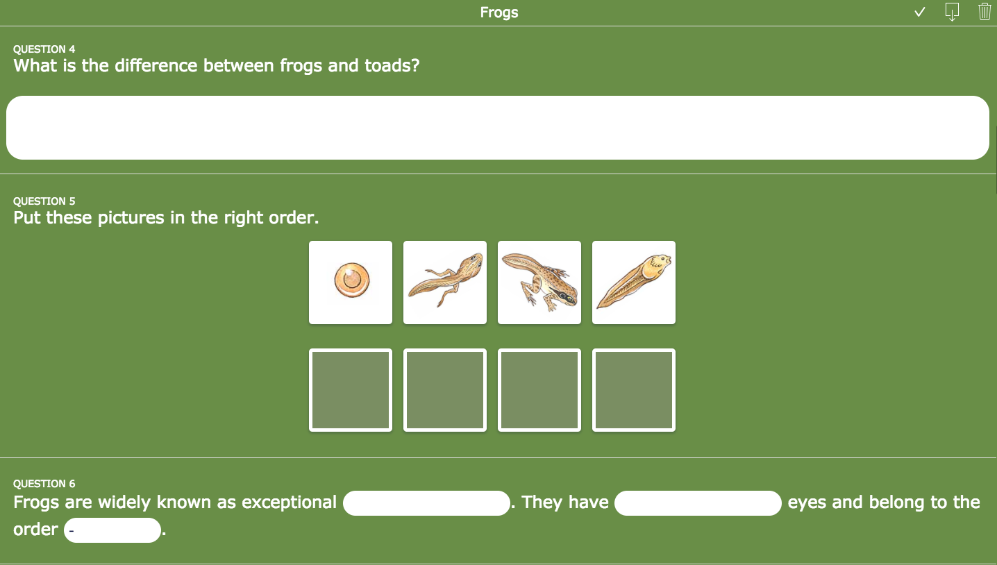 Different Question types to spice up lessons