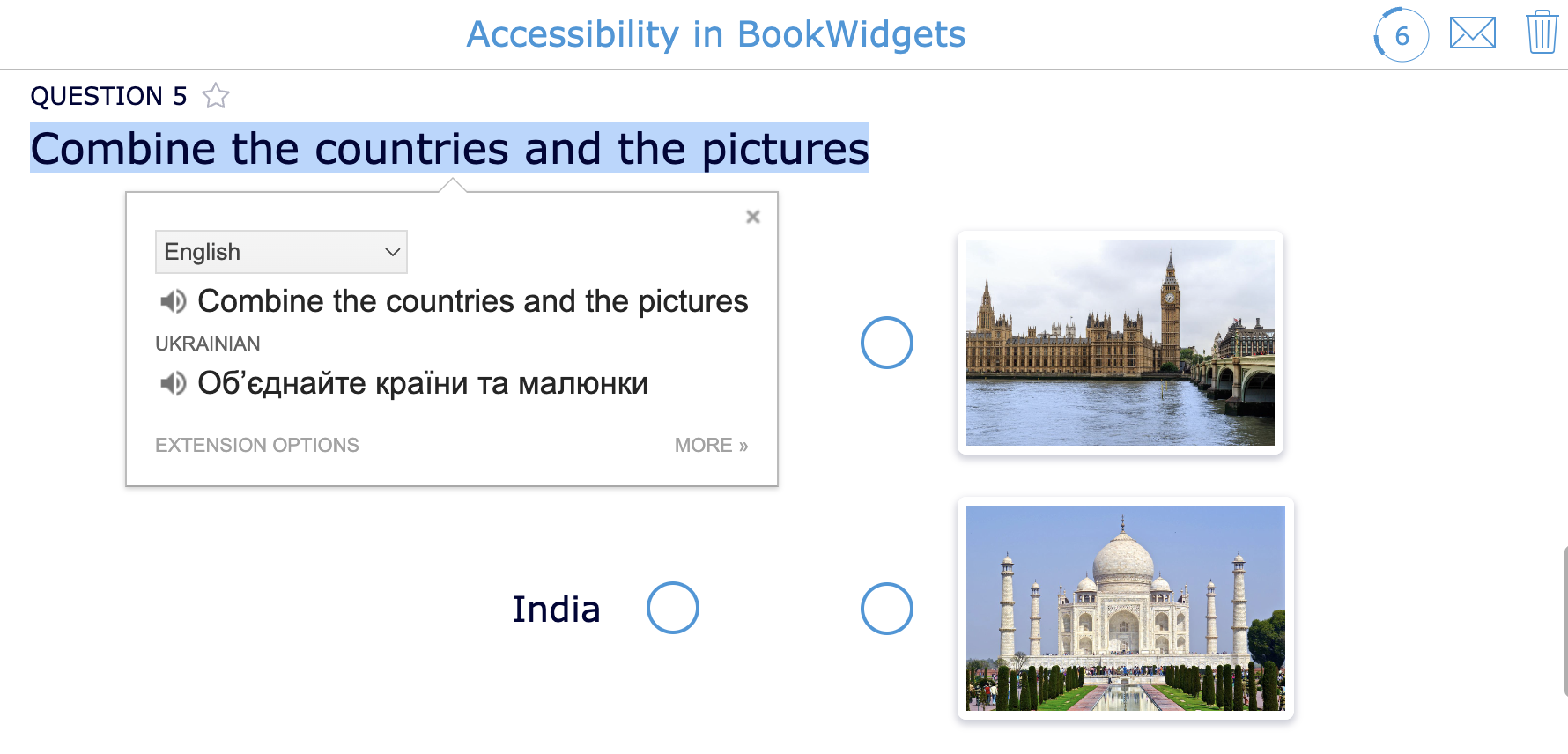 BookWidgets Accessibility Google Translate Chrome Extension