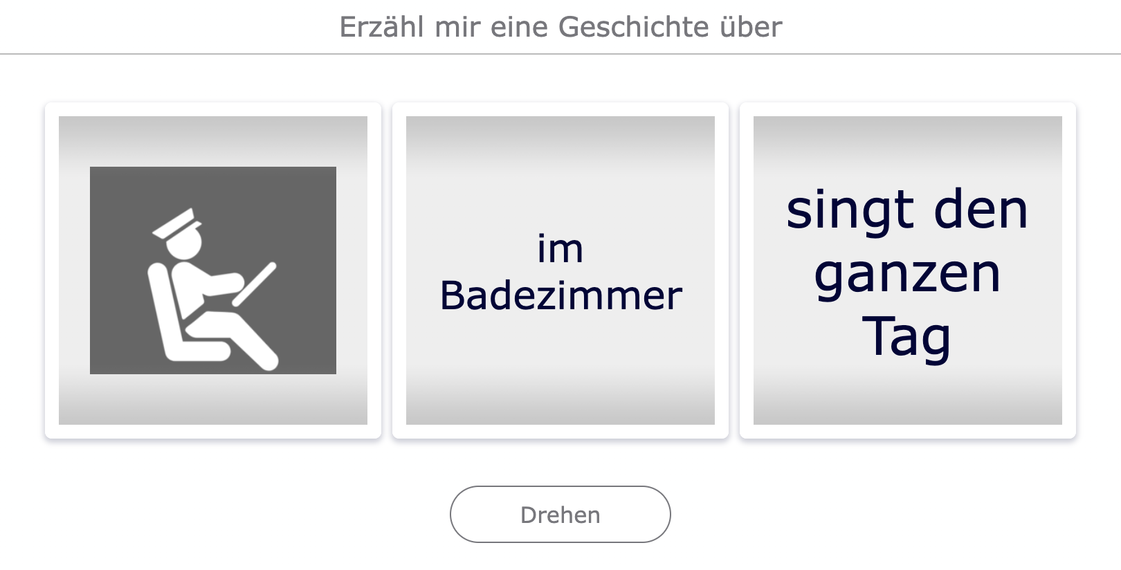 Eine Geschichte schreiben – Grundschulstunde – Zufälligkeit 