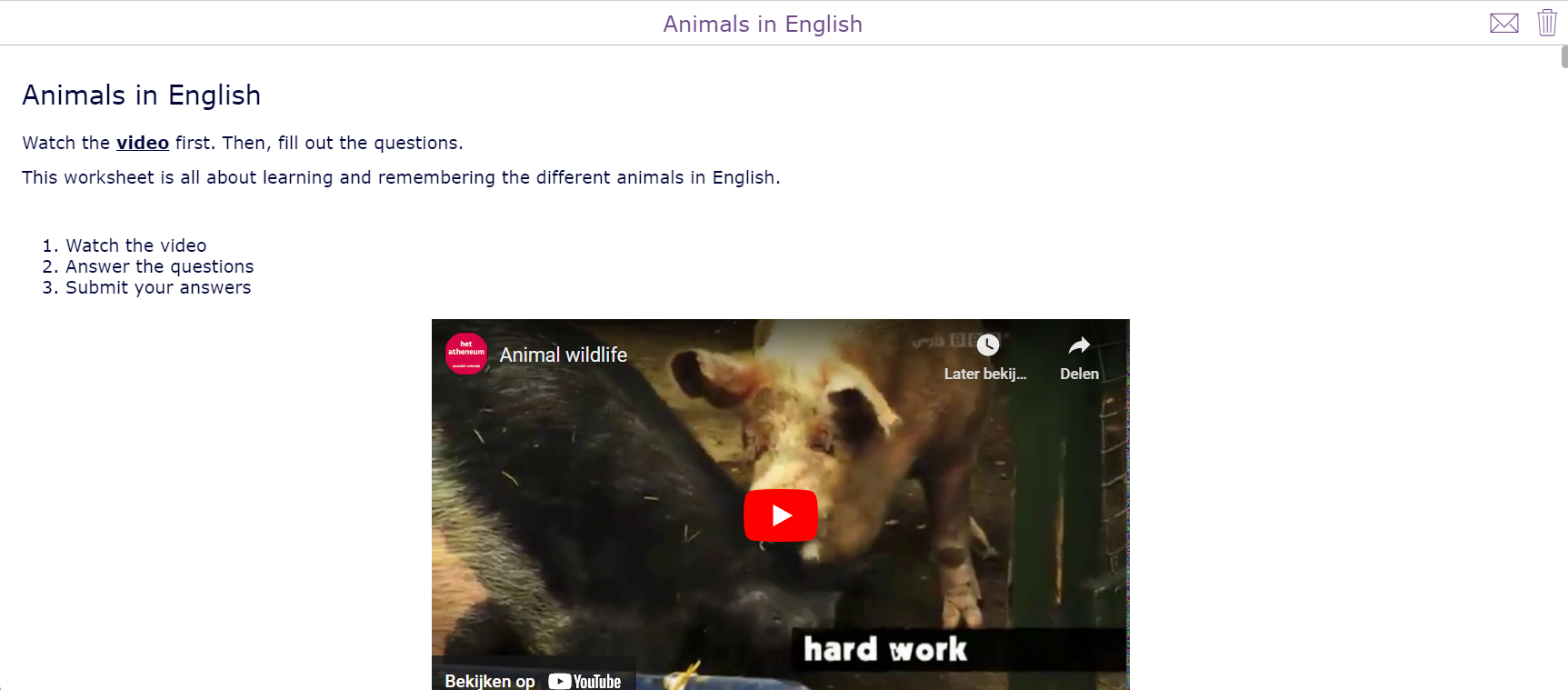 Animals in English