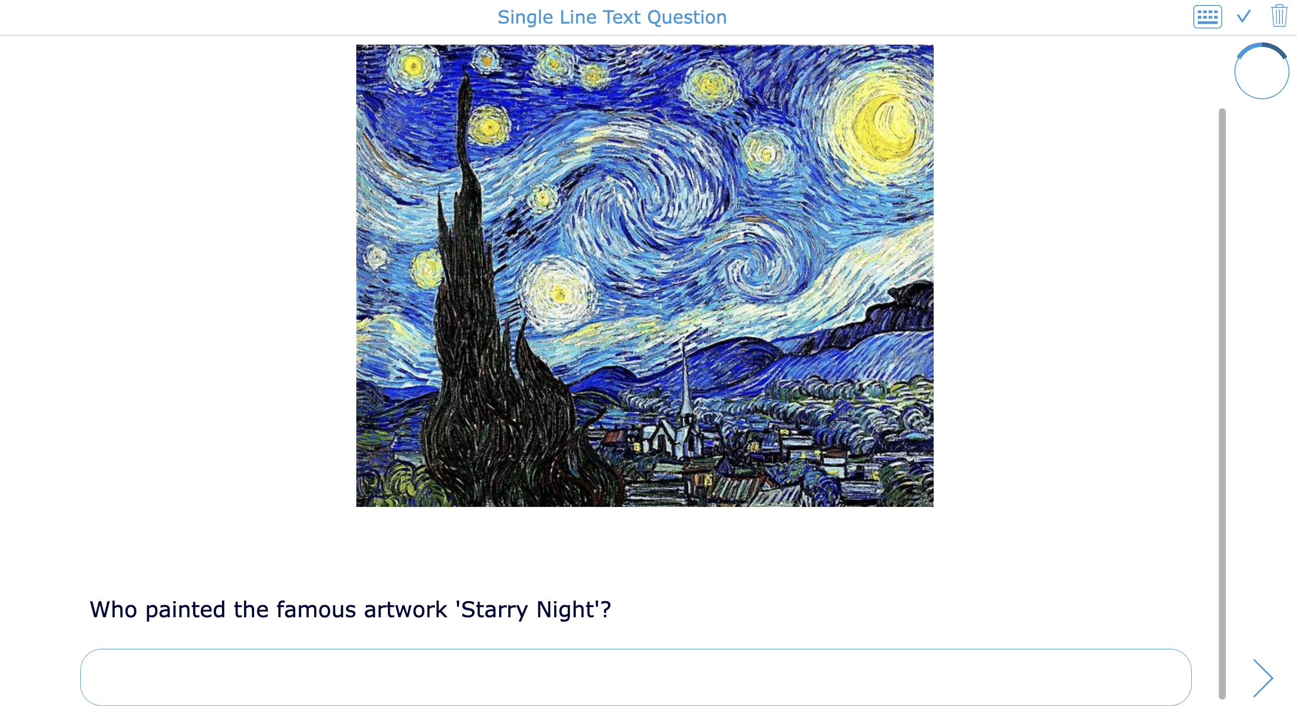 Open the ready-to-use BookWidgets quiz with Short answer question examples