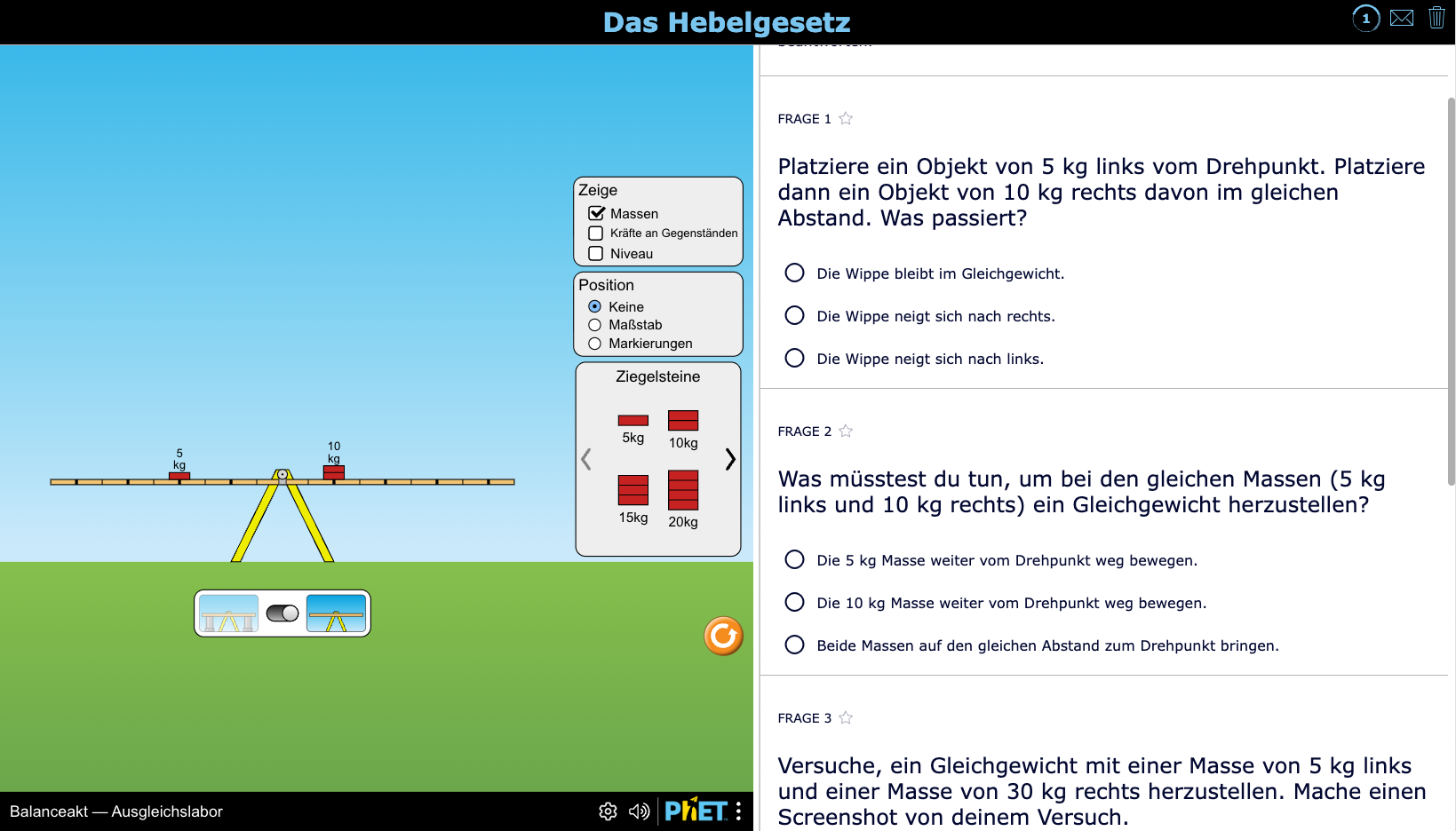 Das Hebelgesetz