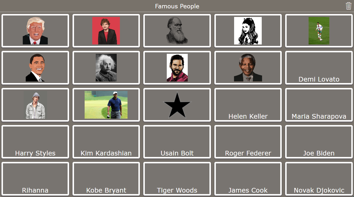 Famous People Bingo