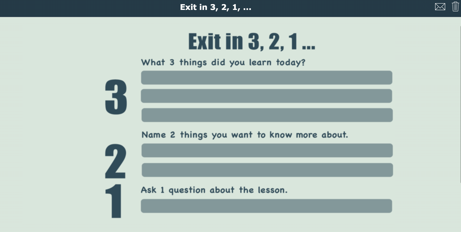 Exit in 321 - Differentiate with BookWidgets