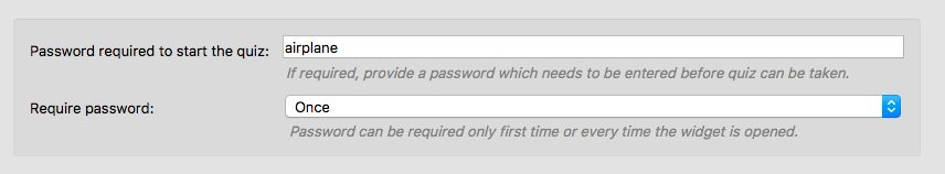 Startup password configuration