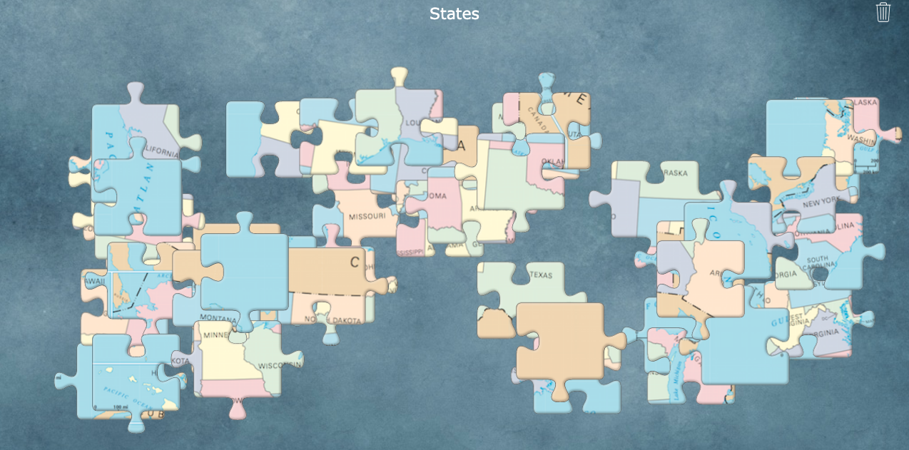 Digital jigsaw puzzle about the United States