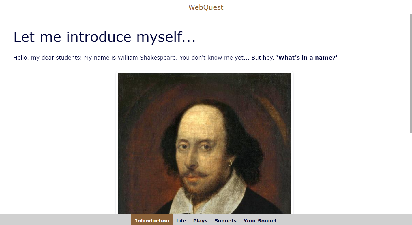 Webquest Shakespeare