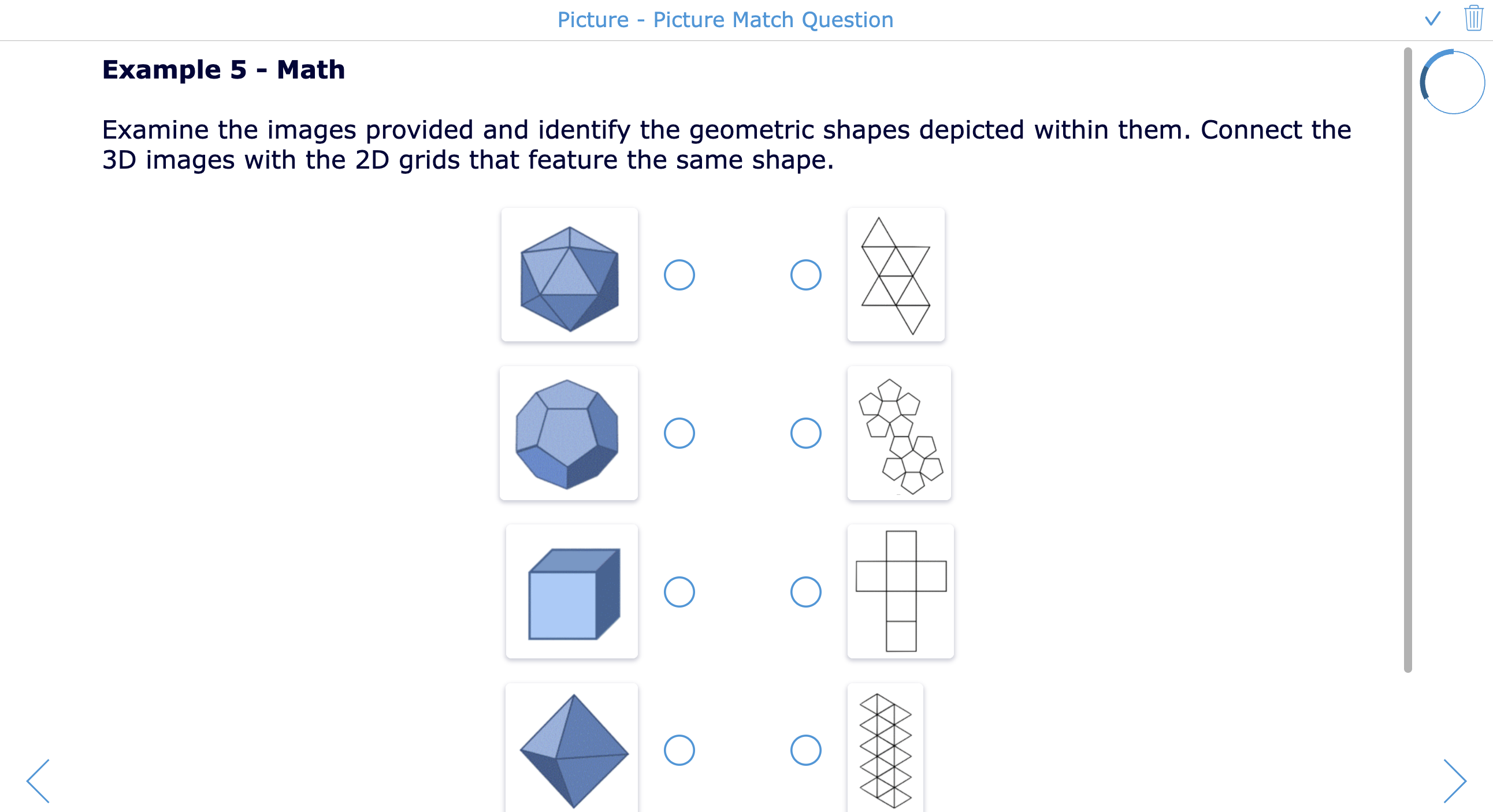 Open the ready-to-use BookWidgets quiz with Picture-picture match question examples