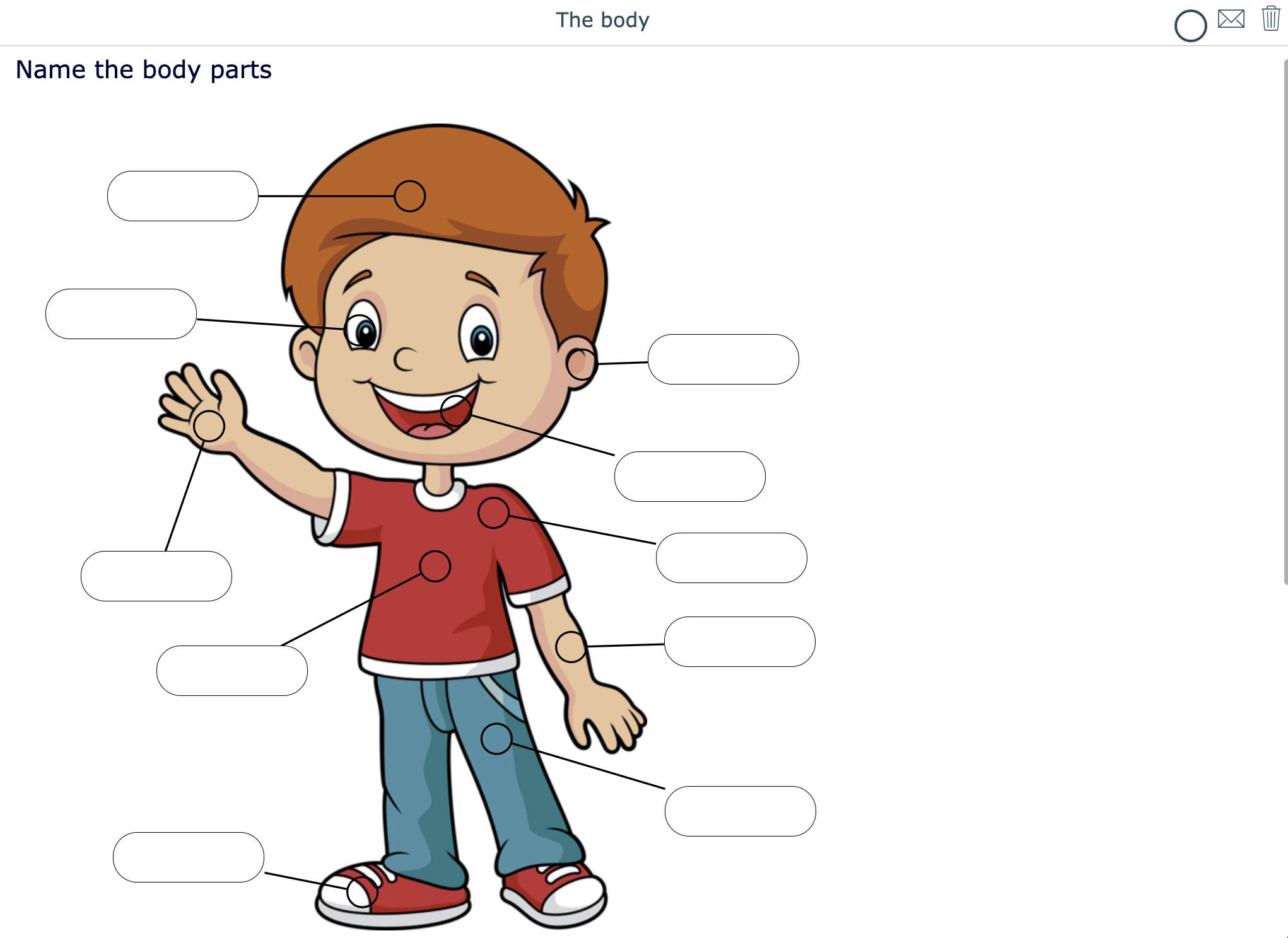 The body parts - Primary education digital worksheet