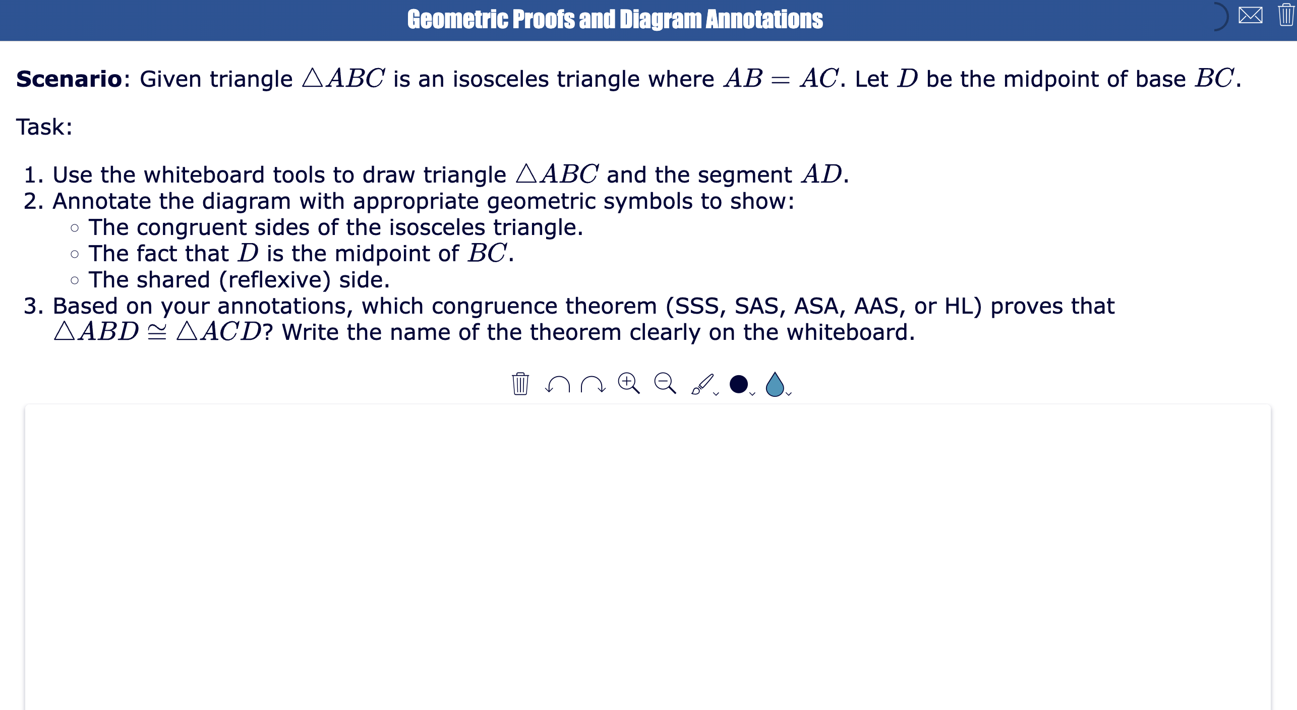 Geometry proof sketch