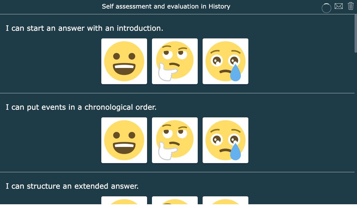 Self assessment ideas