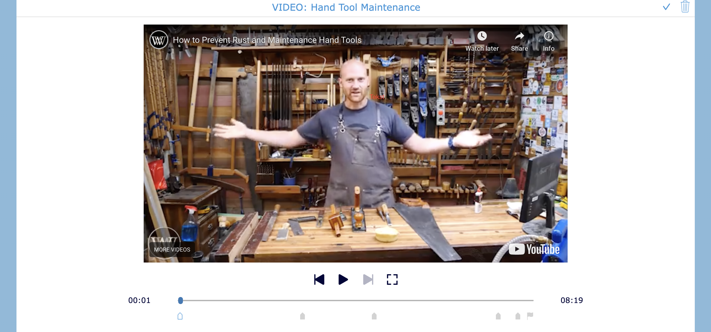 Video Quiz Hand Tool Maintenance)